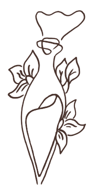 Flower & Frost Bakery logo — a piping bag wrapped in flowers